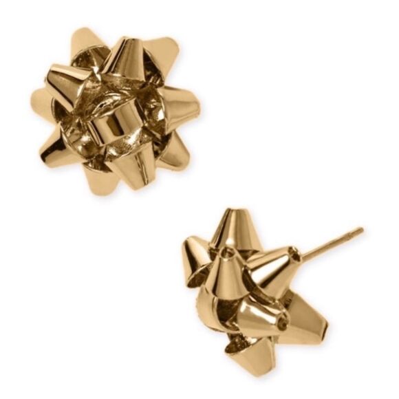 New Kate Spade Bourgeois Bow Goldtone Stud Earrings - Picture 5 of 5